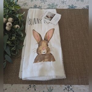 Rae Dunn White Bunny Love Kitchen Towels, Set Of 3
